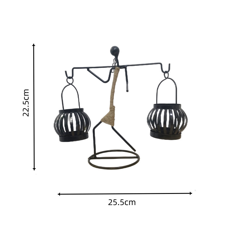 Handcrafted Wrought Iron Candle Holder – Artistic Home Decor
