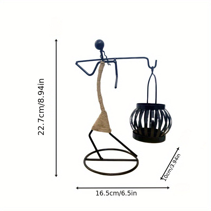 Handcrafted Wrought Iron Candle Holder – Artistic Home Decor