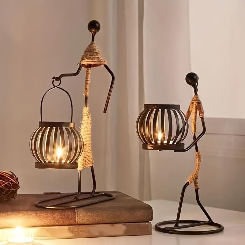 Handcrafted Wrought Iron Candle Holder – Artistic Home Decor