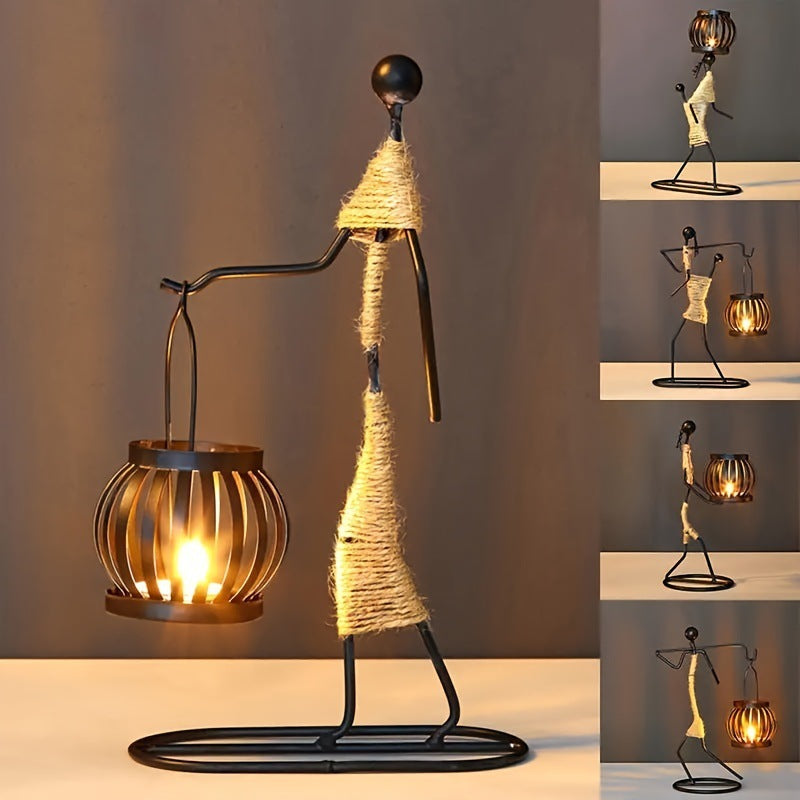 Handcrafted Wrought Iron Candle Holder – Artistic Home Decor