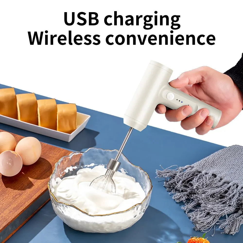 Portable Wireless Electric Hand Mixer – 3 Speed Settings
