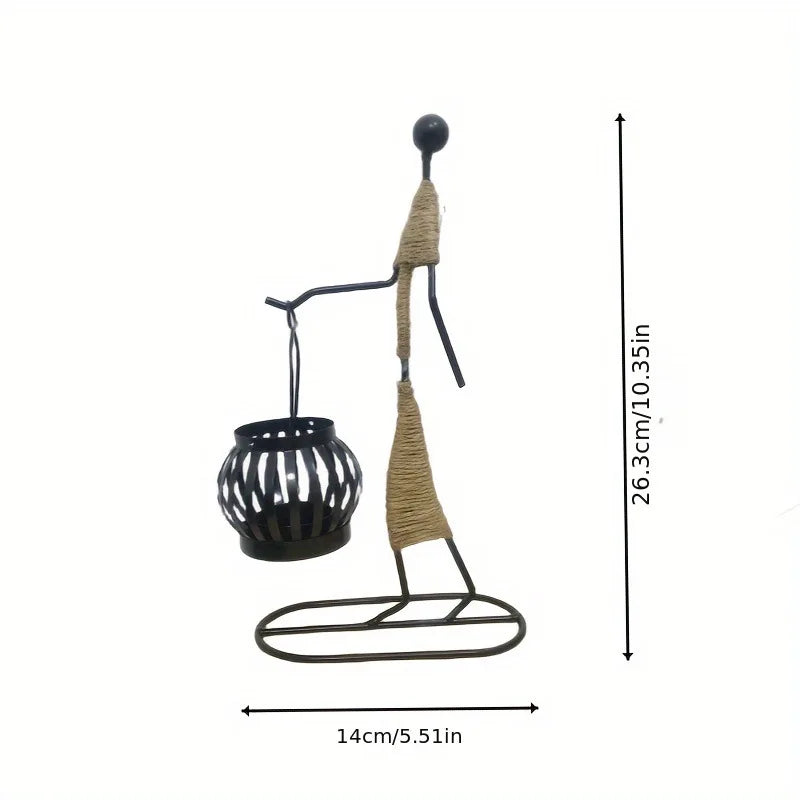 Handcrafted Wrought Iron Candle Holder – Artistic Home Decor