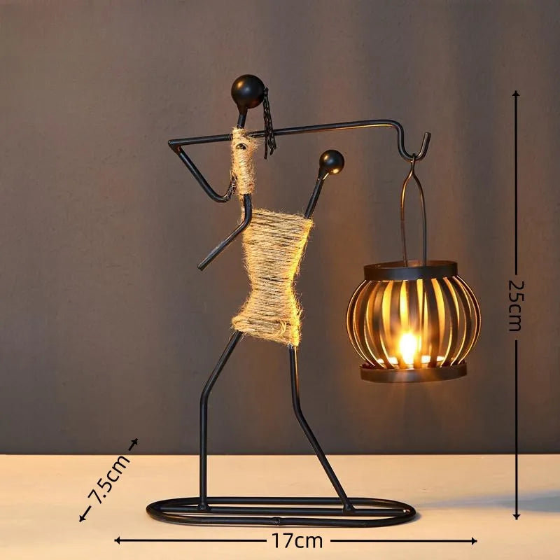 Handcrafted Wrought Iron Candle Holder – Artistic Home Decor