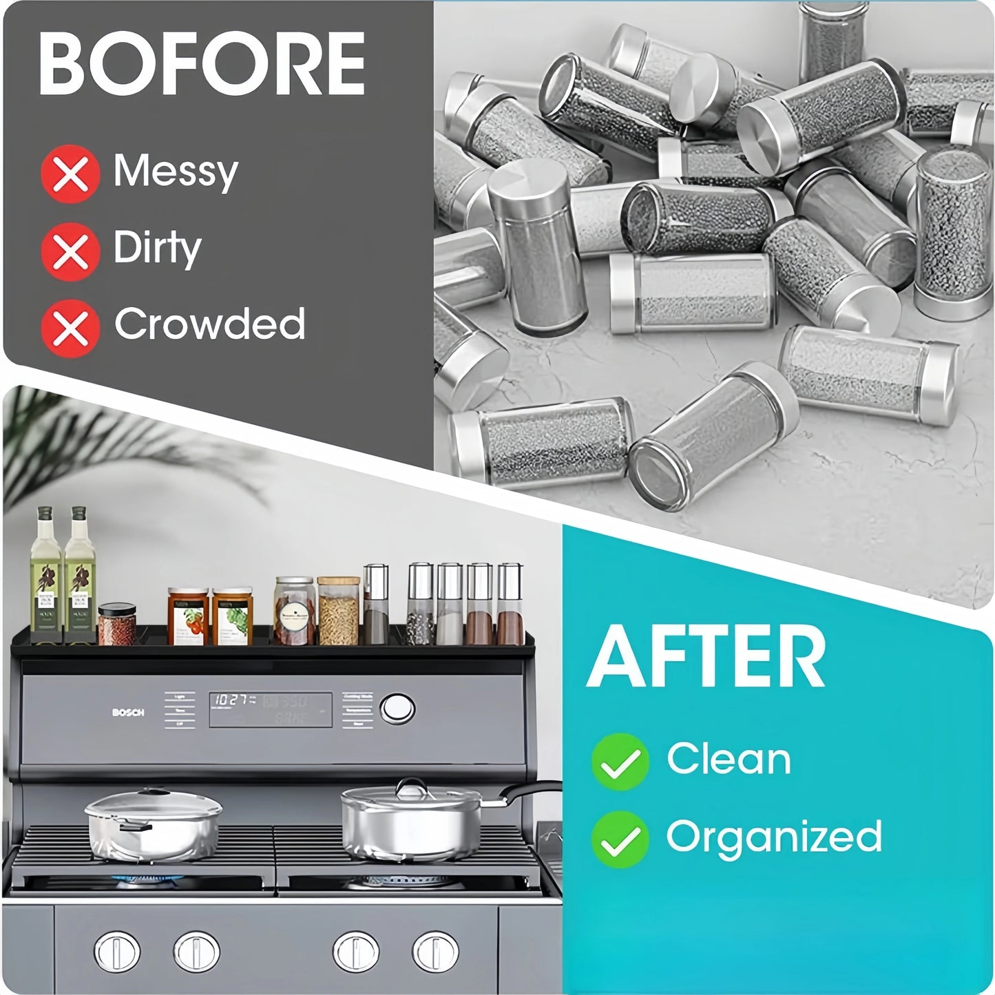 All-in-One Magnetic Storage Rack – Perfect for Spices & Kitchen Tools