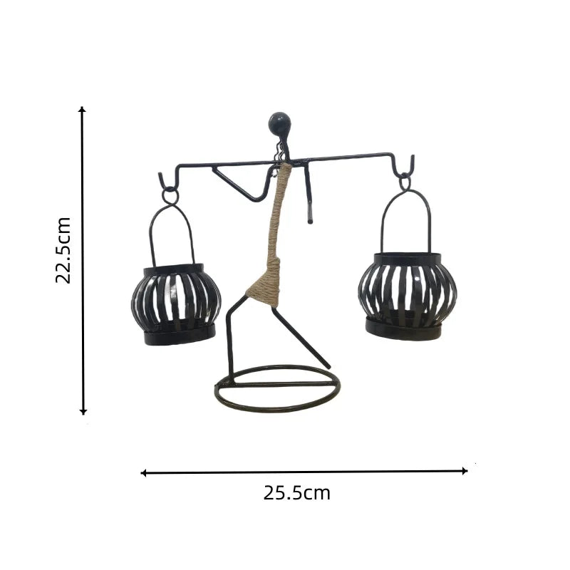 Handcrafted Wrought Iron Candle Holder – Artistic Home Decor