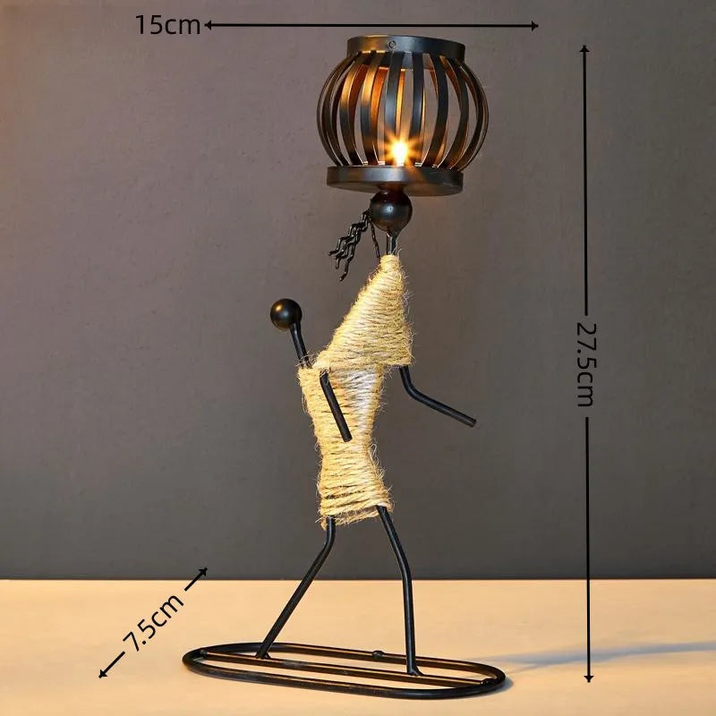 Handcrafted Wrought Iron Candle Holder – Artistic Home Decor