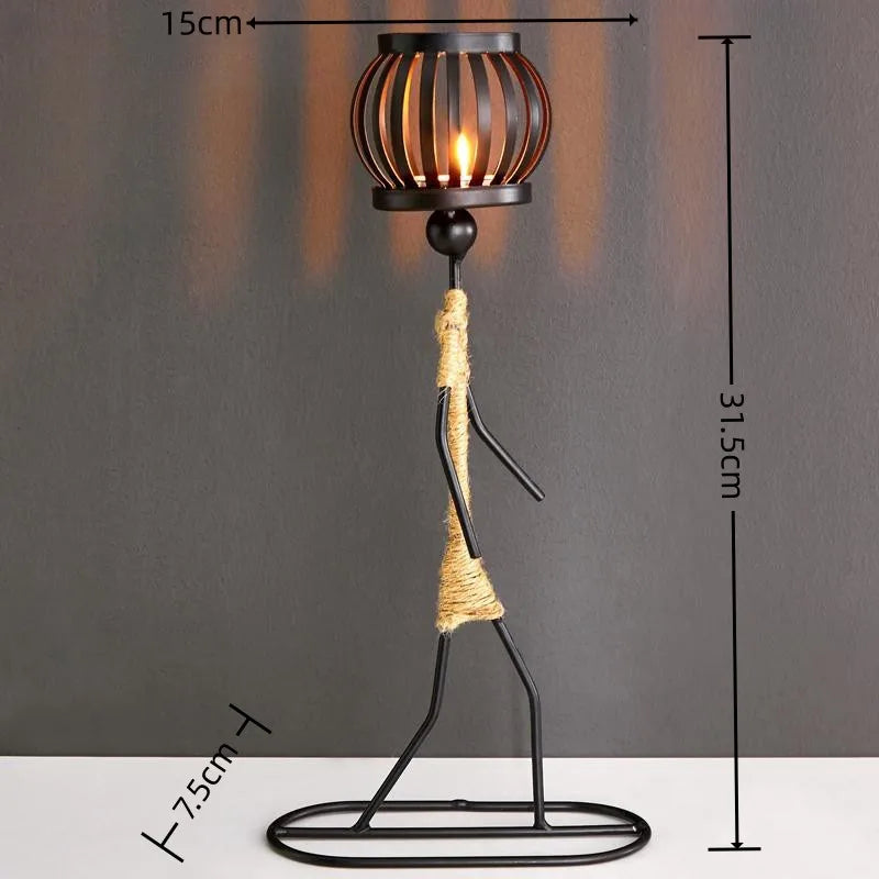 Handcrafted Wrought Iron Candle Holder – Artistic Home Decor