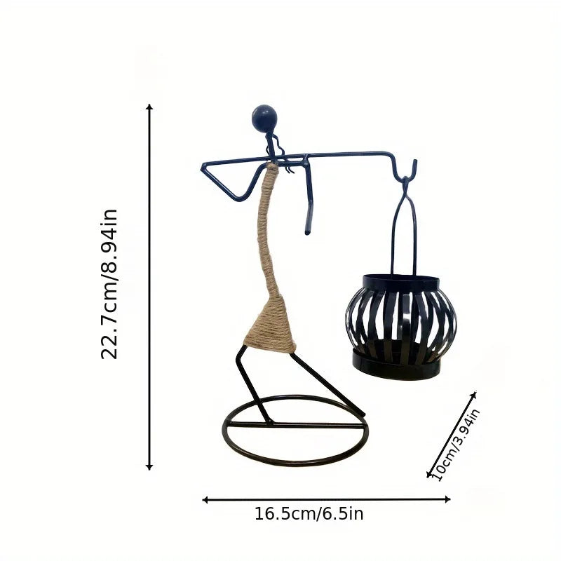 Handcrafted Wrought Iron Candle Holder – Artistic Home Decor