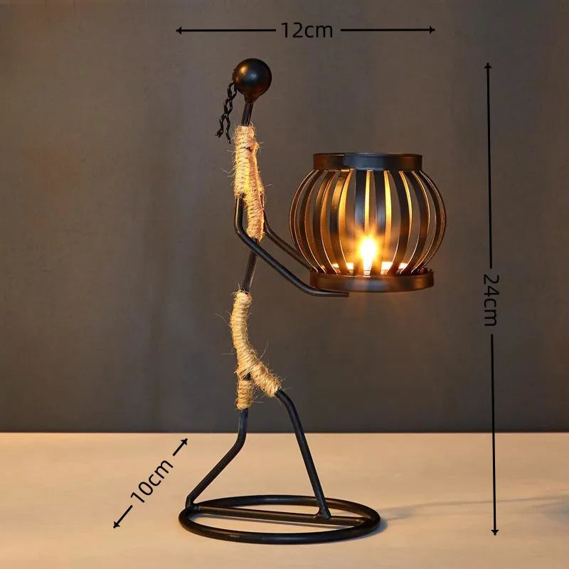 Handcrafted Wrought Iron Candle Holder – Artistic Home Decor