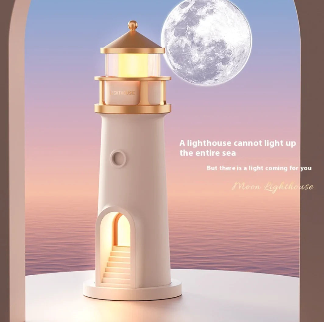 Creative Lighthouse Moon Night Lamp β Soft Ambient Lighting