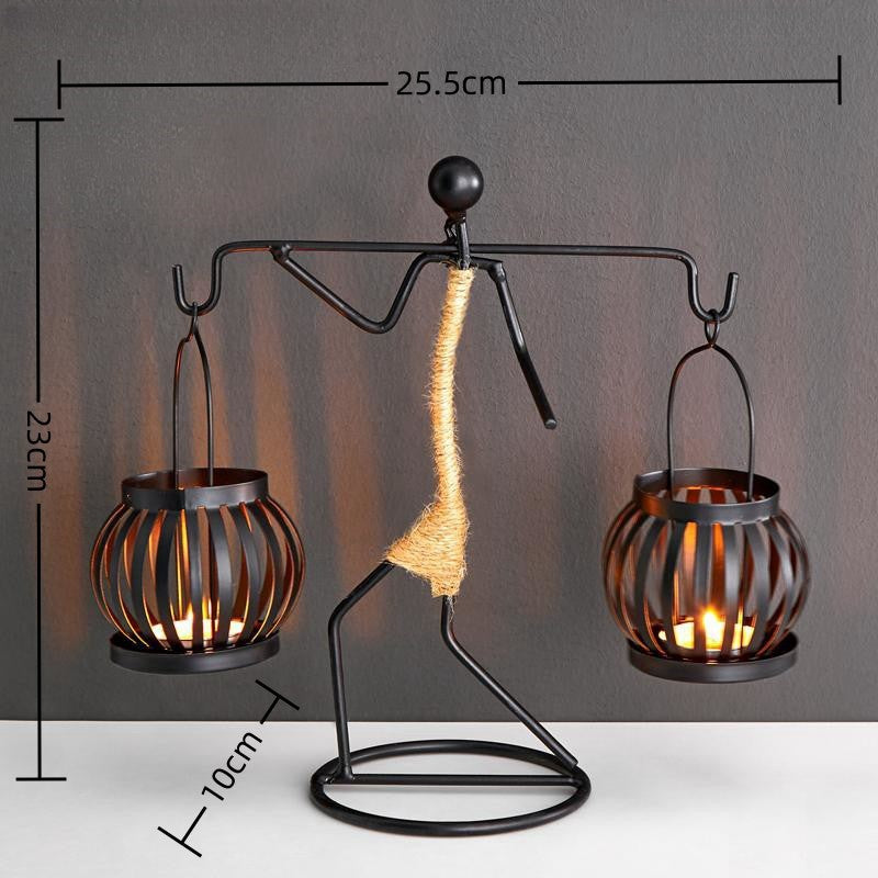 Handcrafted Wrought Iron Candle Holder – Artistic Home Decor