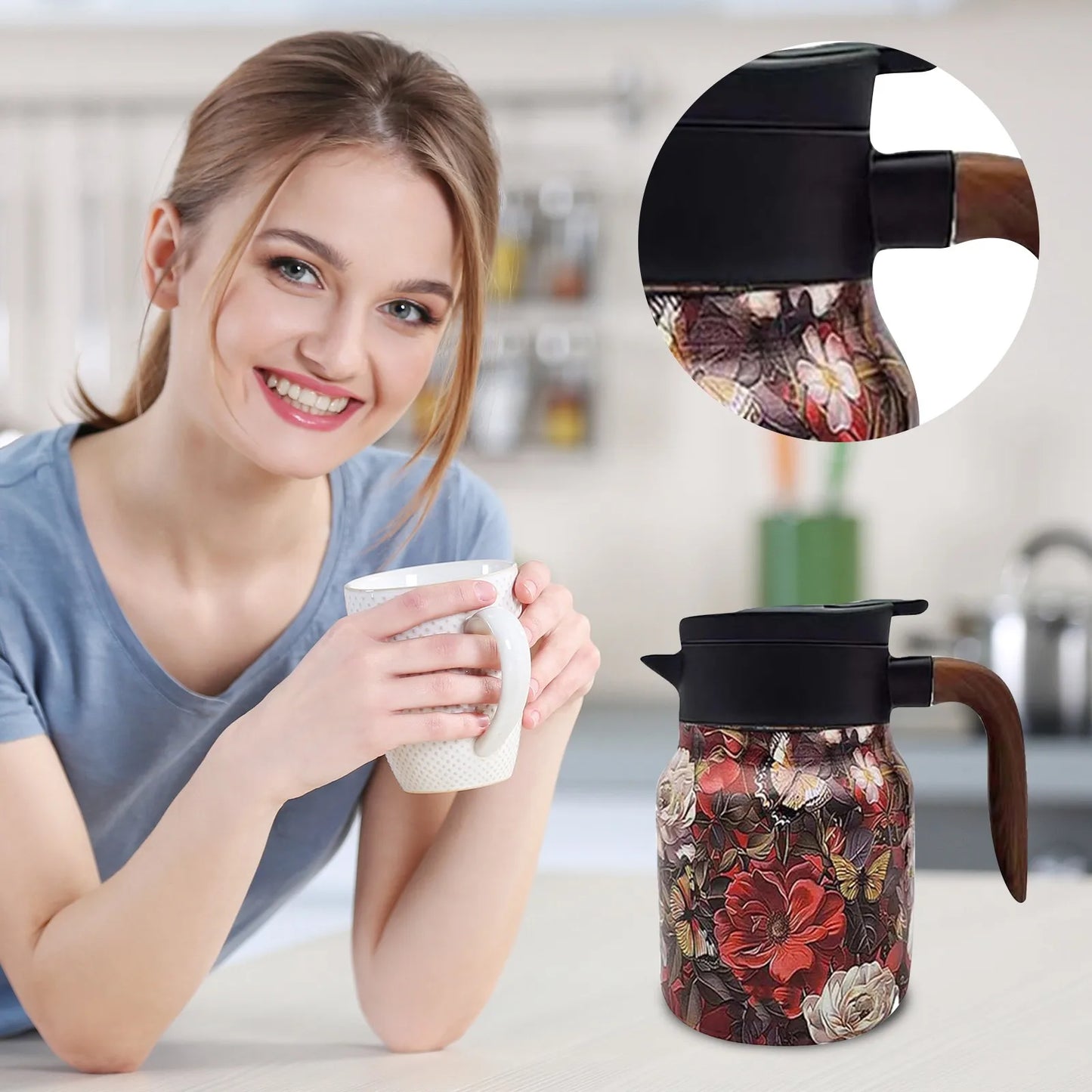 FloraBrew – Stylish Tea Thermos with Built-In Infuser