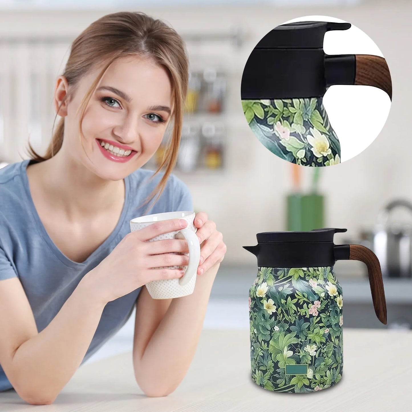 FloraBrew – Stylish Tea Thermos with Built-In Infuser