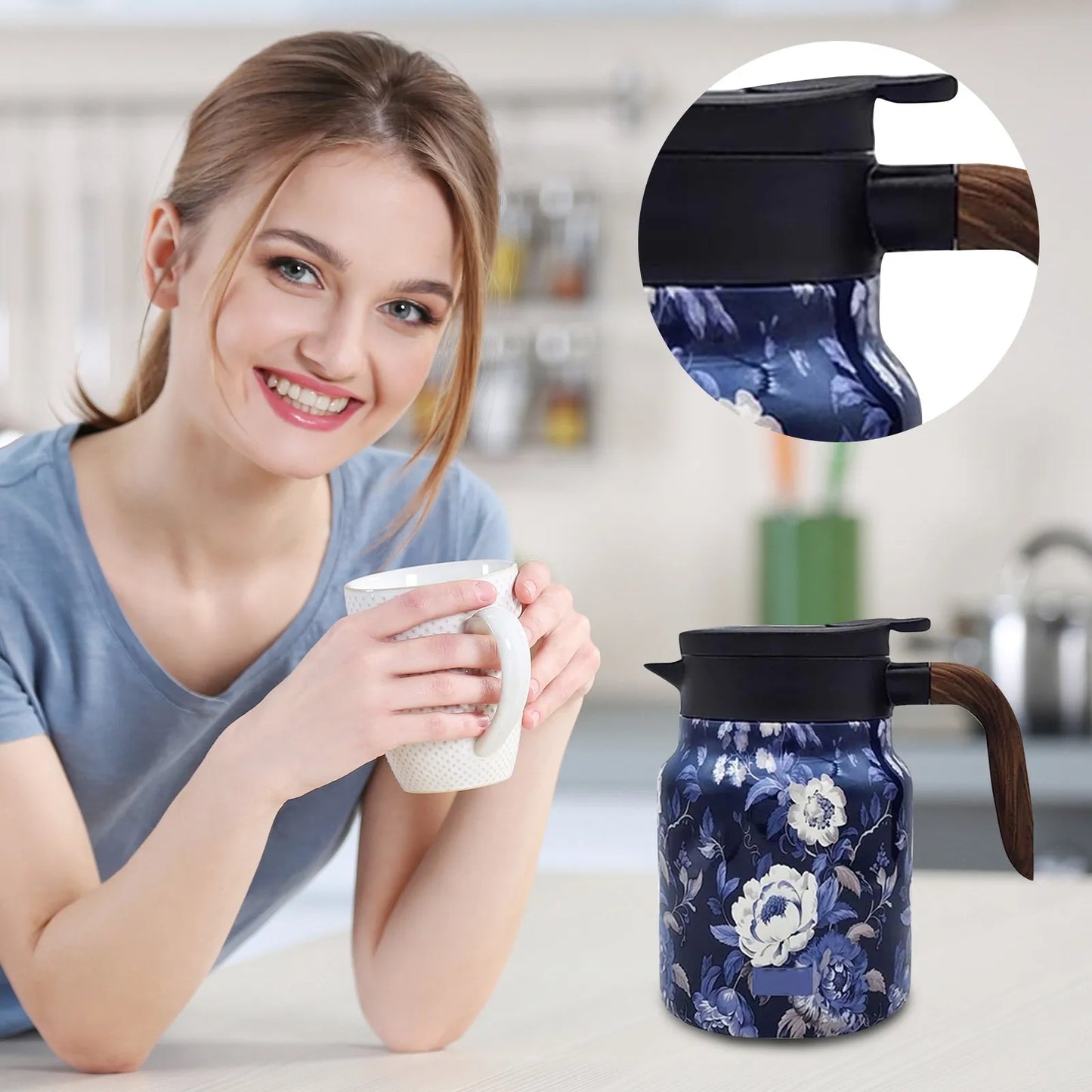 FloraBrew – Stylish Tea Thermos with Built-In Infuser