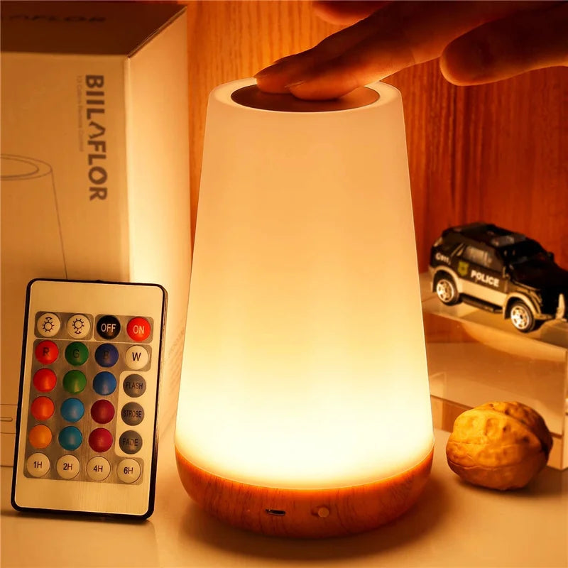 Touch-Control Dimmable Lamp | 5 Brightness Settings | 13 RGB Color Options