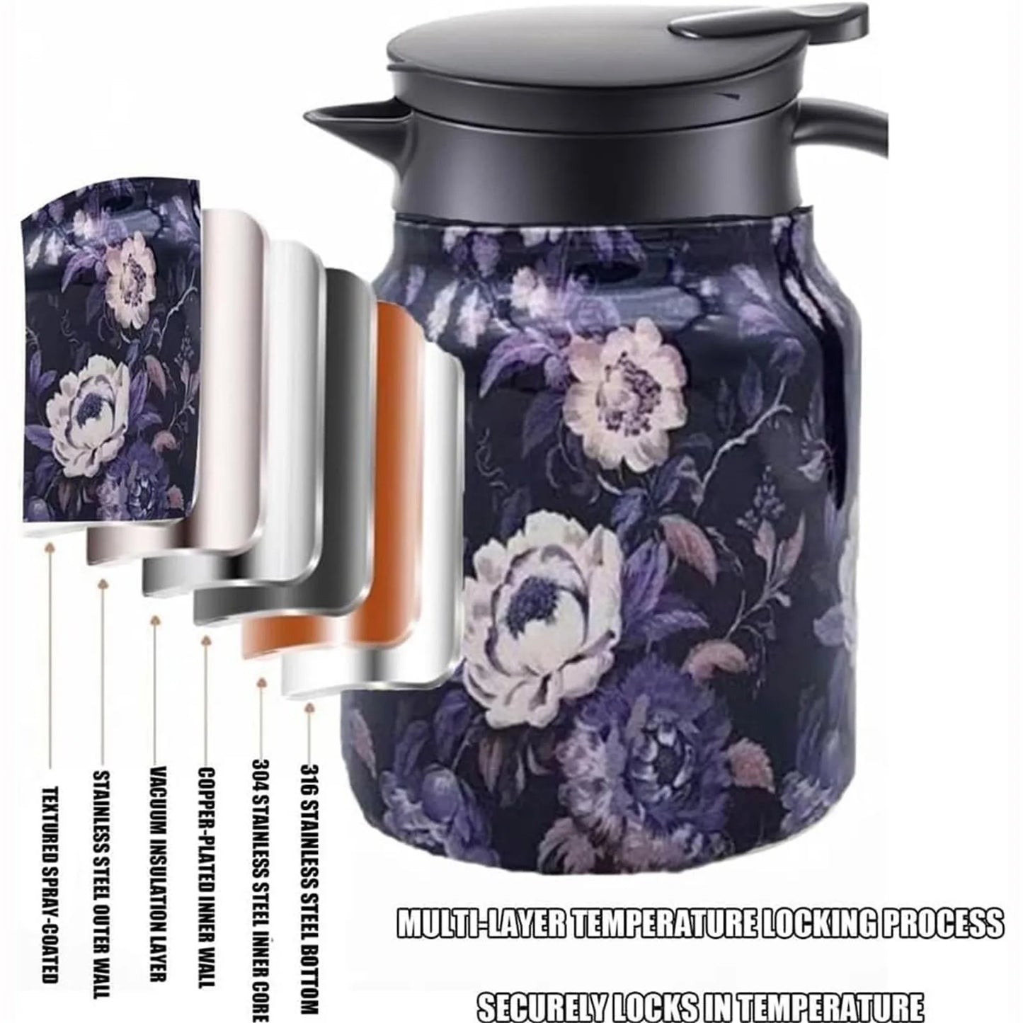 FloraBrew – Stylish Tea Thermos with Built-In Infuser