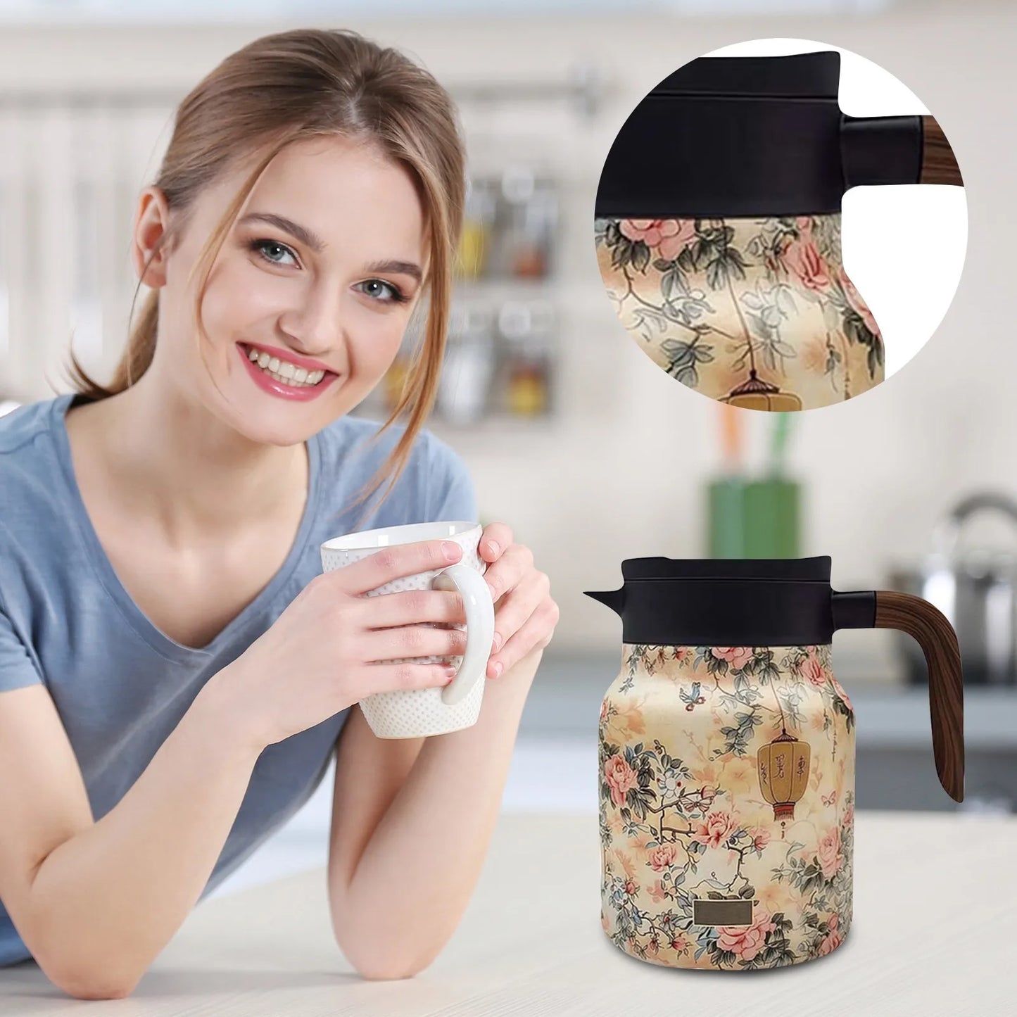 FloraBrew – Stylish Tea Thermos with Built-In Infuser