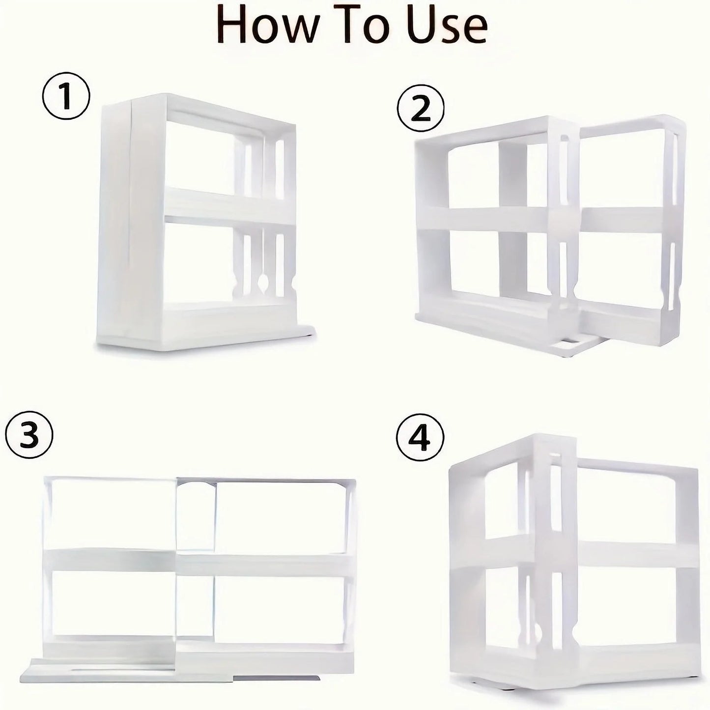 Spice Rack Organizer | Compact Swivel Shelves with Large Capacity Easy Access for Organized Kitchen