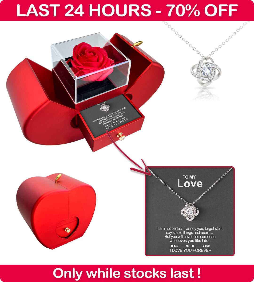 Eternal Rose Gift Box – Real Preserved Rose with Necklace