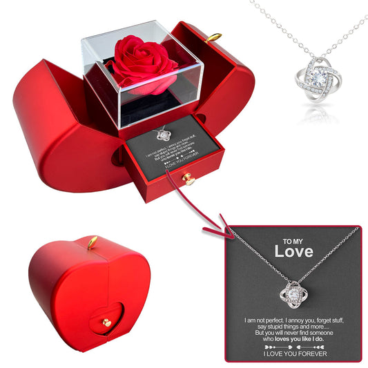 Eternal Rose Gift Box – Real Preserved Rose with Necklace