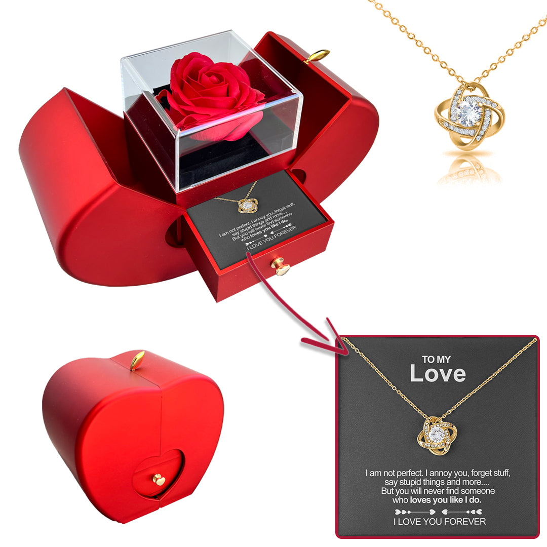 Eternal Rose Gift Box – Real Preserved Rose with Necklace